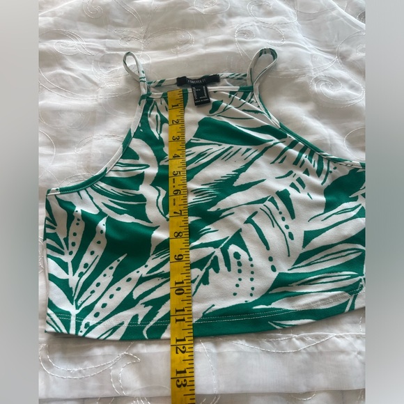Forever 21 Medium Green/White Crop Tank Top - Picture 6 of 8